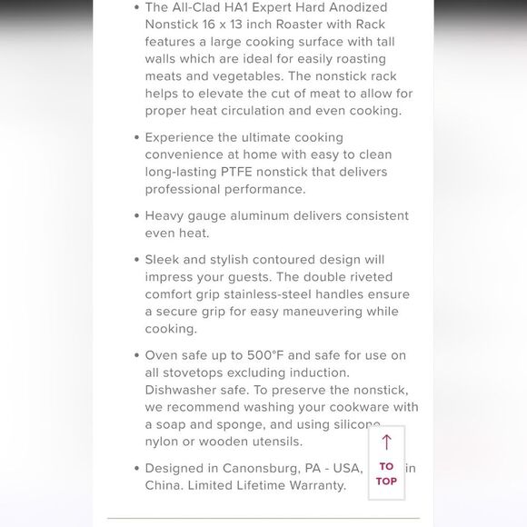 All-Clad NS Pro Non-Stick Roaster Pan w/ Rack - Picture 3 of 7